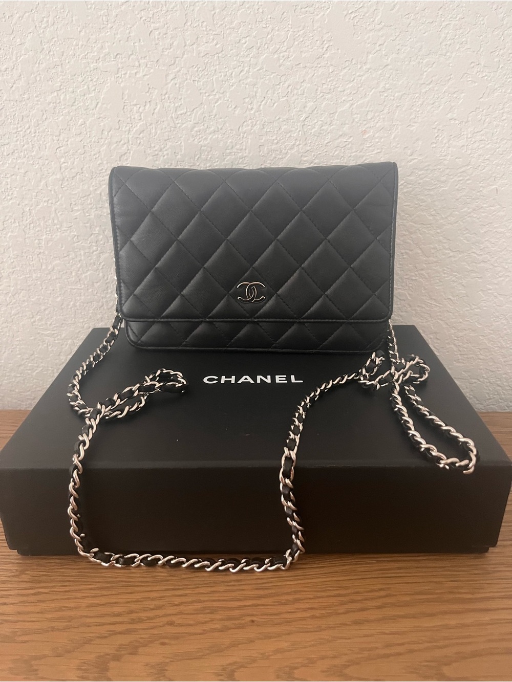 CHANEL Black Quilted WOC Crossbody Wallet On Chain